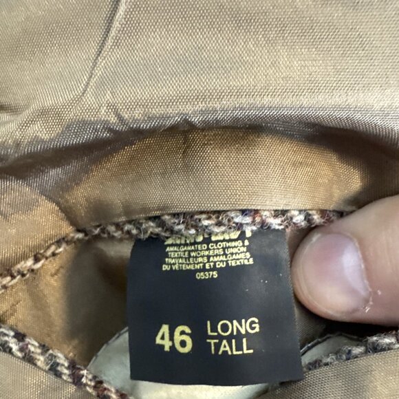 Harris Tweed Men 46L Tall Brown Sports Coat Blazer Wool Scottish - Picture 6 of 7